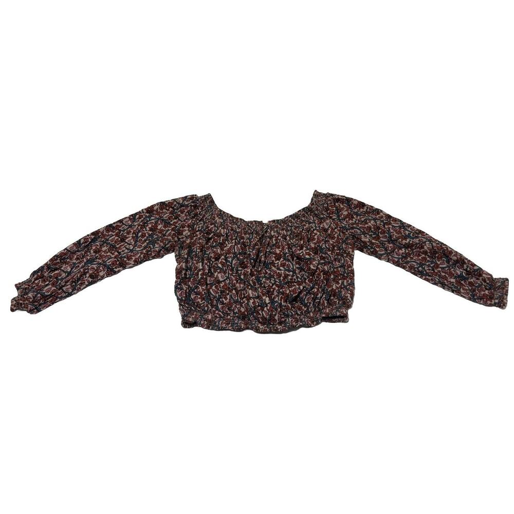 Free People Crop Top Blouse Festival Boho Off The Shoulder Floral Women’s Size S